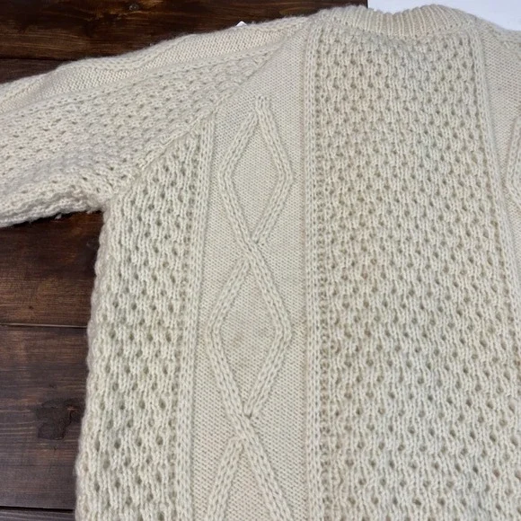 Cladyknit Womens Irish Fisherman 100% Merino Wool Cardigan Sweater Size 40 - Picture 4 of 7